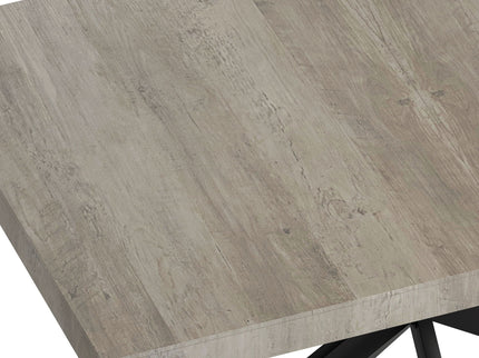 Retro Rectangular Stretch Dining Table With Embossed Center Plate