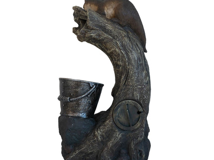 Decorative Water Foutain With Otter Design, With Light And Pump, For Indoor And Outdoor - Brown