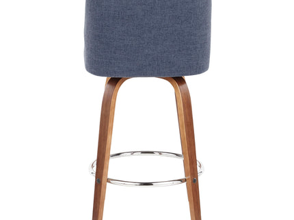 Toriano - Mid-Century Modern Fixed Height Counter Stool With Round Footrest (Set of 2)
