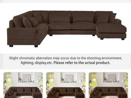 Oversized Sectional Sofa U - Shaped Sofa Couch Modern Sofa Upholstered In Soft With A Chaise Lounge For Living Room