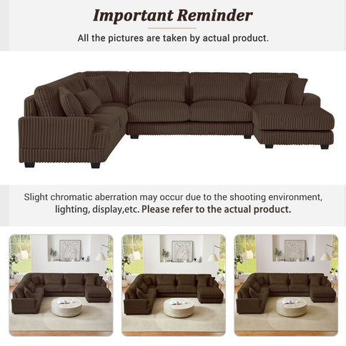 Oversized Sectional Sofa U - Shaped Sofa Couch Modern Sofa Upholstered In Soft With A Chaise Lounge For Living Room