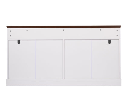 Fluted Sideboard Buffet Cabinet With 4 Doors And 3 Drawers