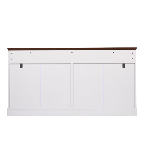 Fluted Sideboard Buffet Cabinet With 4 Doors And 3 Drawers