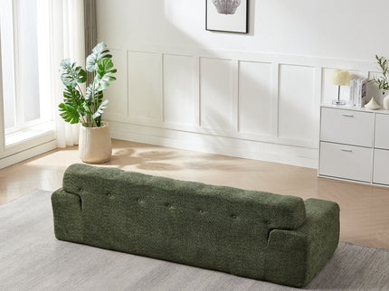 Cloud Series Minimalist Button Tufted Square Arm 3 Seater Sofa