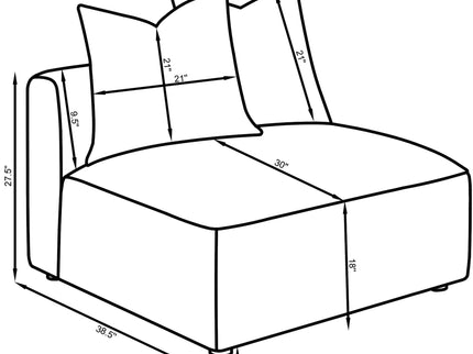 Colleen - Armless Chair With Pillows - Terracotta