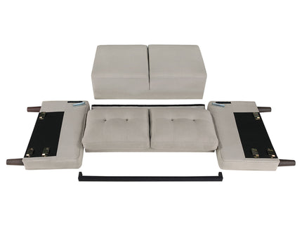 Harvey - 2 Piece Upholstered Tufted Sofa Set - Beige