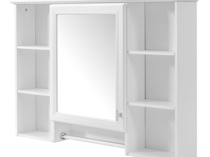 3 In 1 Modern Bathroom Mirror Cabinet With Adjustable Shelf, Soft Close Door, High Definition Mirror & Towel Bar