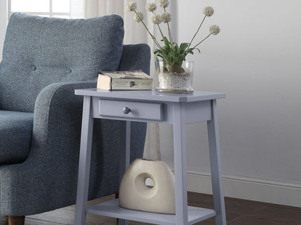 Kaife - Accent Table With Display And Utility Function - Gray