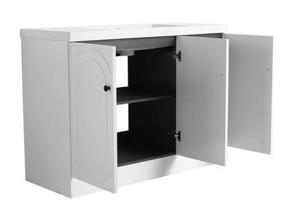 Contemporary Freestanding Bathroom Vanity With Resin Sink & Soft-Close Cabinet Doors