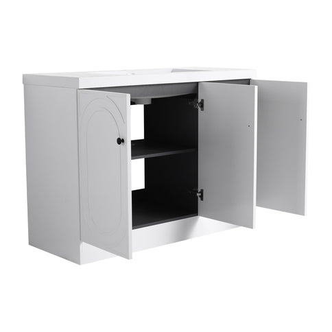 Contemporary Freestanding Bathroom Vanity With Resin Sink & Soft-Close Cabinet Doors