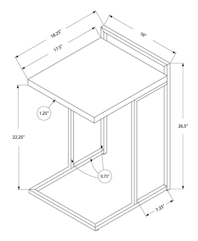 Accent Table, C - Shaped, Contemporary & Modern