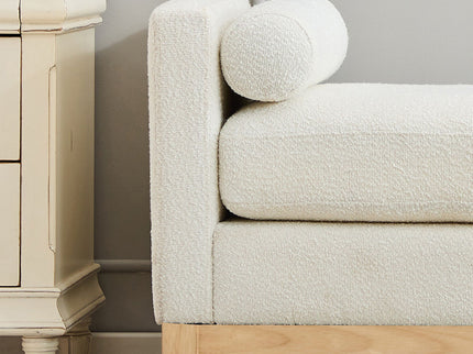 Upholstered End Of Bed Bench With Arms & 2 Bolsters For Bedroom