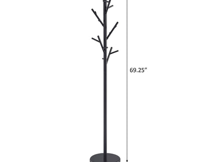 Tree Branch Coat Rack With 18 Hooks - Black