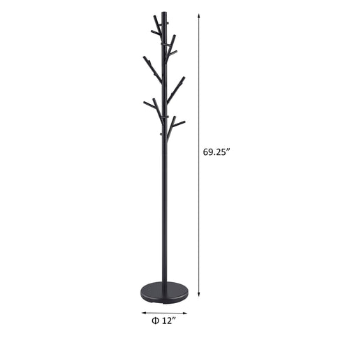 Tree Branch Coat Rack With 18 Hooks - Black