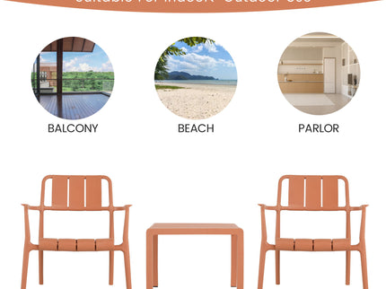 3 Piece Indoor / Outdoor Leisure Table And Chair Set