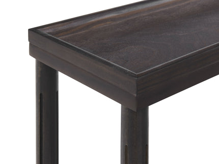 Narrow Side End Tables With Shelf (Set of 2)