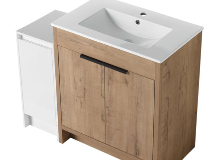 Freestanding Bathroom Vanity With Sink And Storage Cabinets, Soft Closing Doors