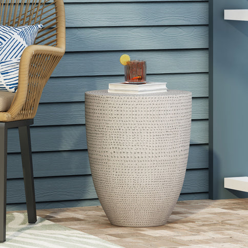 Outdoor Lightweight Concrete, Side Table - Natural