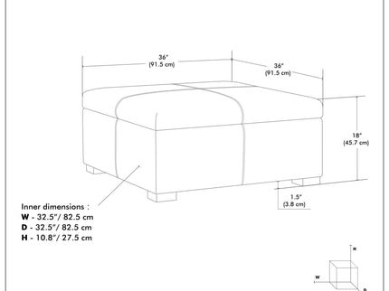 Gabbie - Coffee Table Upholstered Storage Ottoman
