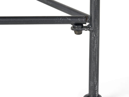Luna - Outdoor Iron Coffee Table - Black Brush Silver