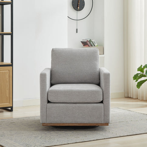 Square Upholstered Swivel Accent Chair