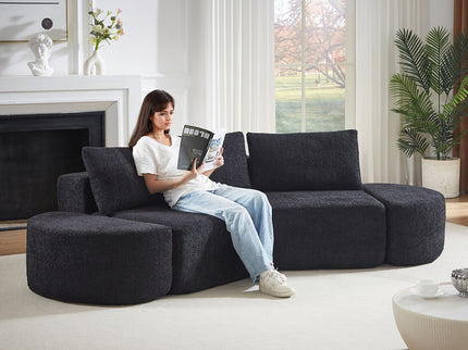 V - Shaped Modular Sofa Set With 3 Pillow