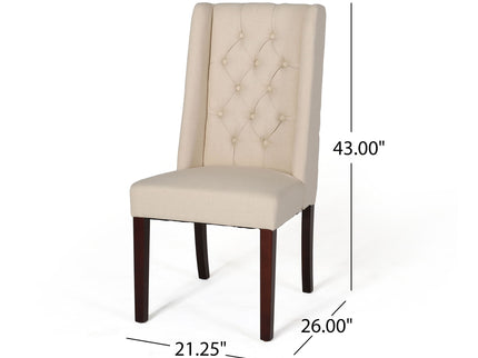 Sophisticated Tufted Dining Chair With High Back Design