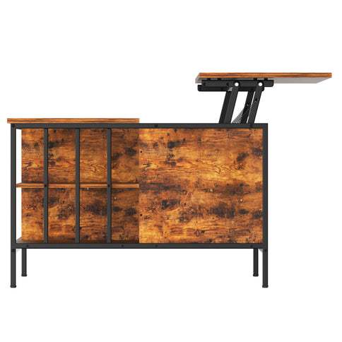 Lift Top Coffee Table With Storage Adjustable Height - Black