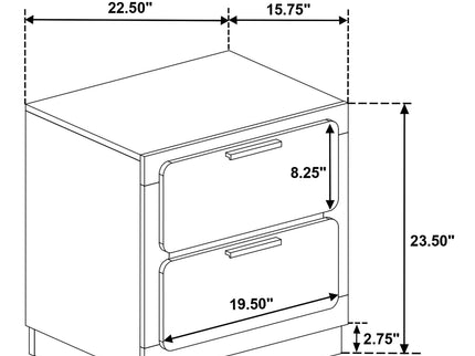 Sophia - 2 Drawer Nightstand
