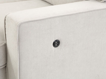 Estelle - Fabric Reversible Sleeper Sectional With Storage Chaise Drop-Down Table 2 Cup Holders And 2 USB Ports