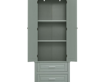 Tall Storage Cabinet With 2 Drawers For Bathroom