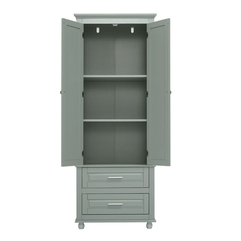 Tall Storage Cabinet With 2 Drawers For Bathroom