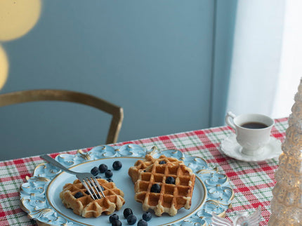 Plastic Charger Plate (Set of 6) - Blue / Gold