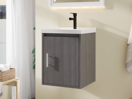 Floating Bathroom Vanity Combo, Wall Mounted Cabinet With Sink & Soft Close Doors For Small Bathrooms