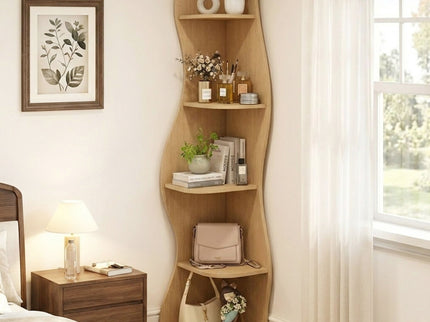 5 Tier S - Shaped Corner Shelf For Living Room