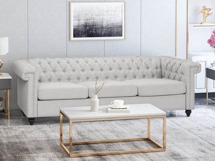 Chesterfield Style 3 Seater Sofa With Deep Button Tufting