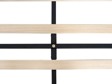Modern Upholstered Platform Bed Frame With Button Tufted Fabric Headboard