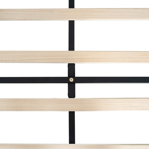 Modern Upholstered Platform Bed Frame With Button Tufted Fabric Headboard