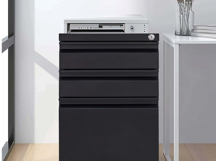 Metal Drawer Mobile File Cabinet With Lock For Home Office Organizer