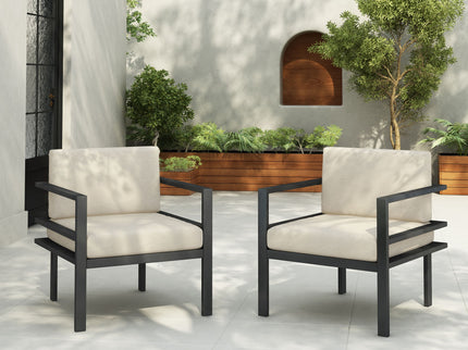 Modern Outdoor Lounge Chair With Aluminum Frame And Weather Resistant Cushions