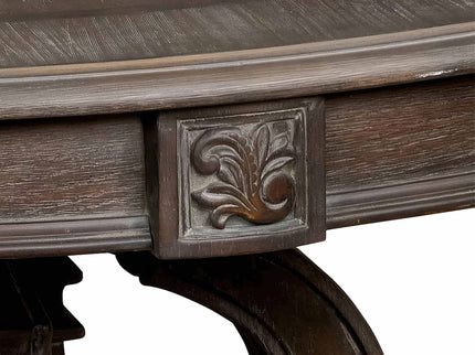 Round Dining Table With Pedestal Base - Natural / Rustic