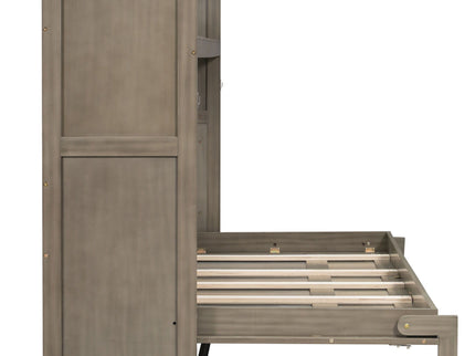 Murphy Bed With Desk, LED Light And USB Charging Station