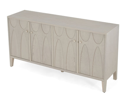 Wood Sideboard With Adjustable Shelves And Storage Cabinet - White Washed