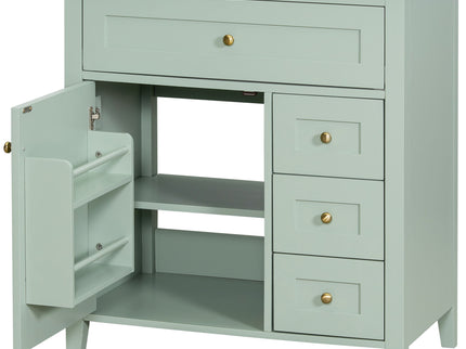 Bathroom Vanity With Sink, 3 Drawers And Adjustable Shelf