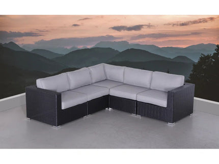 Luxurious Wicker Patio Sectional With Weather Resistant Sunbrella Cushions