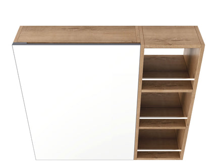 29.63" Wall Mounted Bathroom Cabinet With Adjustable Shelves - Imitative Oak