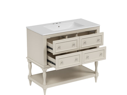 Bathroom Vanity Cabinet With Undermount Sink, 4 Drawer Set
