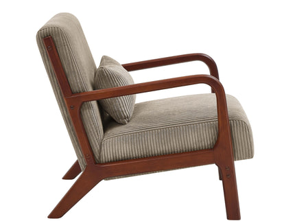 Upholstered Armchair With Back Support Pillow