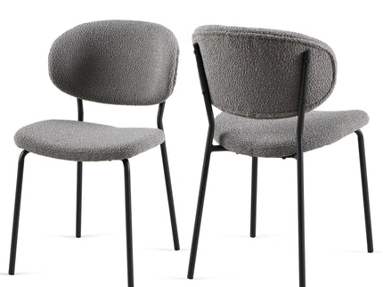 Boucle Dining Chairs, Dining Chairs With Metal Legs For Dining Room, Kitchen, Living Room
