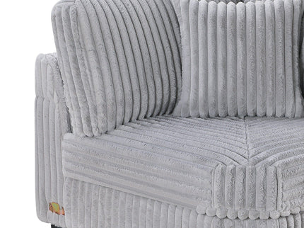 Corner Wedge Chair With Pillow, Living Room Furniture, Soft Upholstered Modular Seating - Gray / Mink